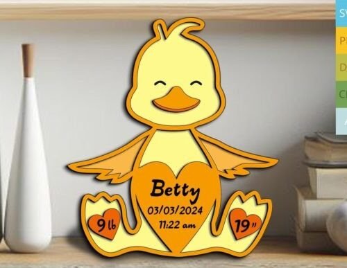 Letrero Laser Para Anunciar El Nacimiento De Un Bebe Pato Creativo Digital